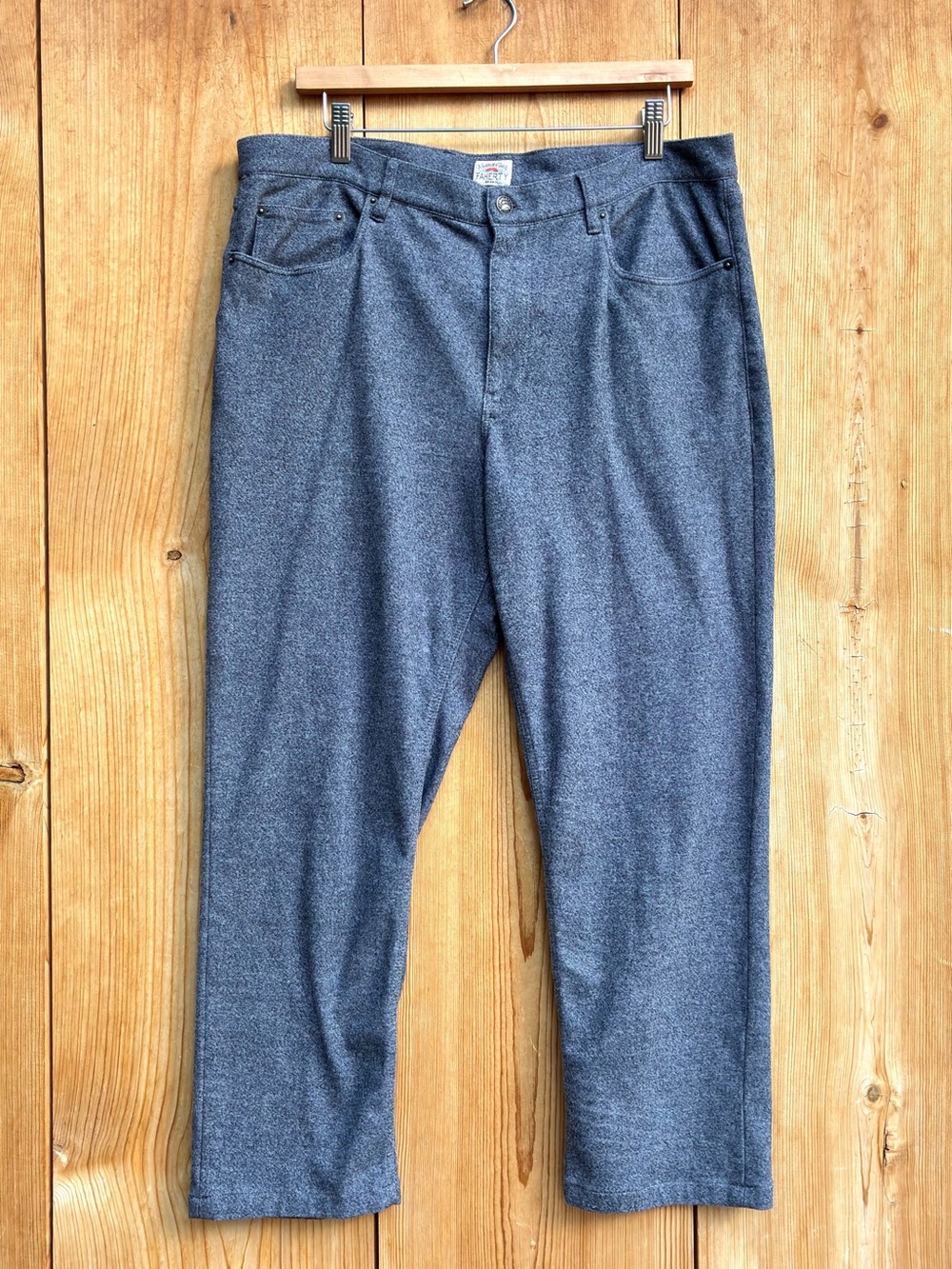 Faherty Mens Movement 5-Pocket Gray Pants Sz 36x26